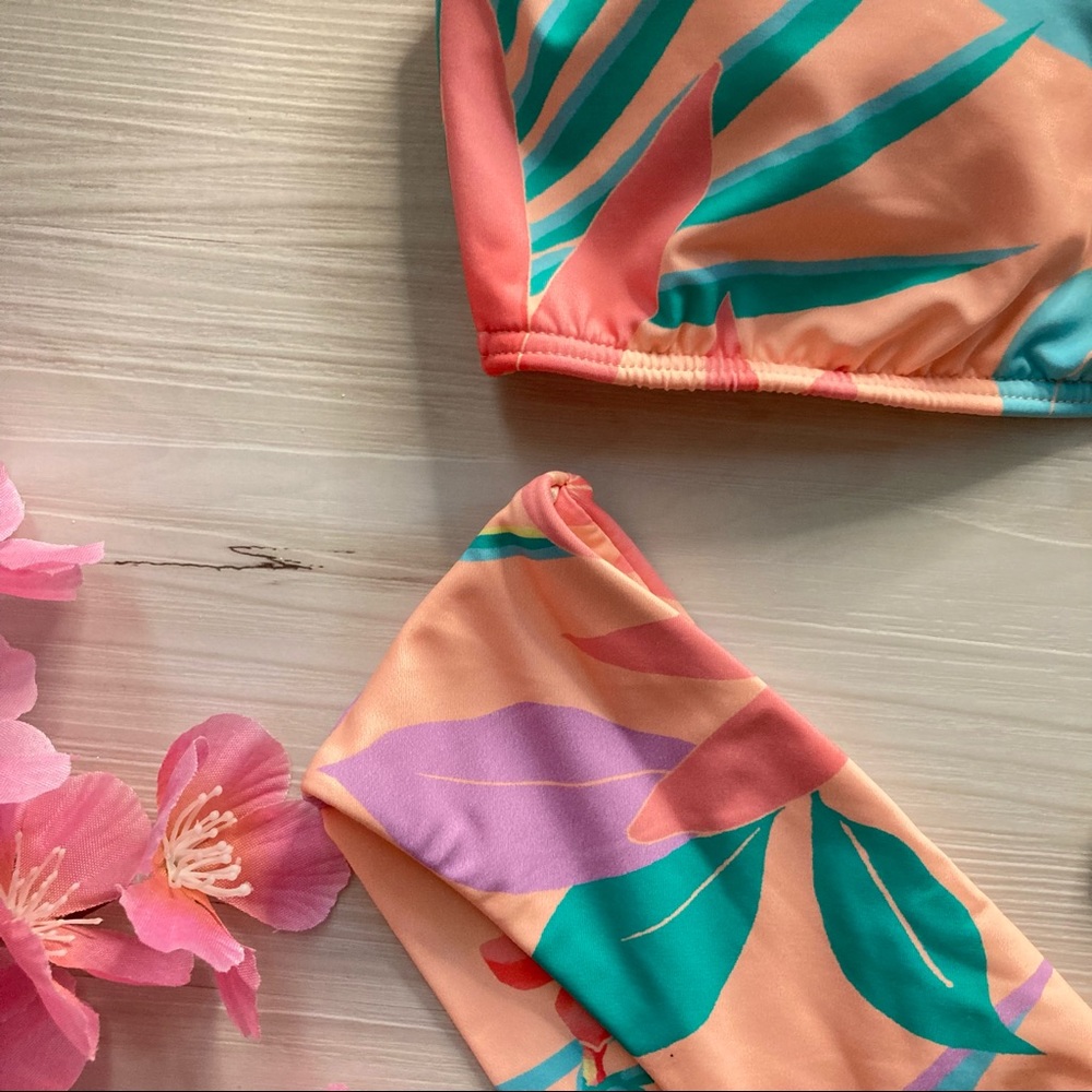 Billabong ECO 🌸 Lost in Daydreams Tropical Pink Floral Bralette Bikini Top - Picture 4 of 12